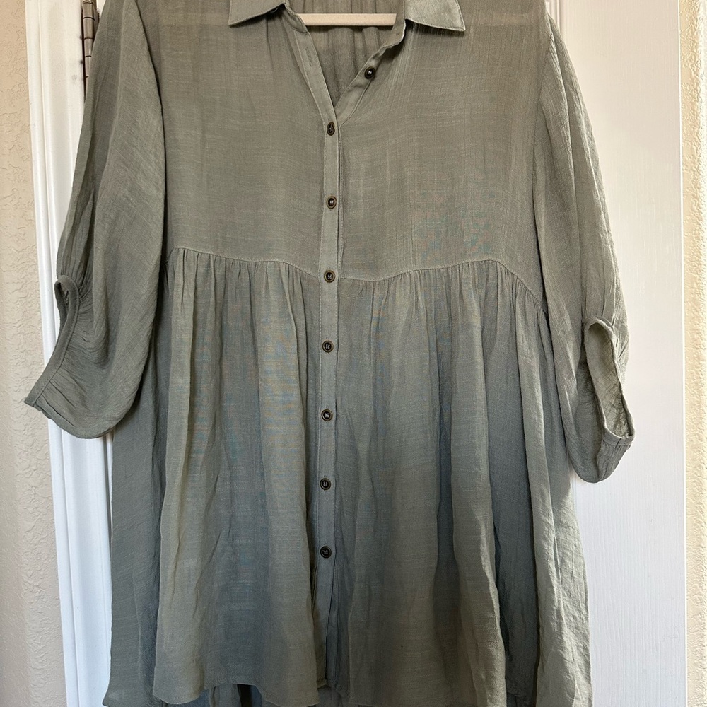 Jaded Gypsy Olive Tunic Top